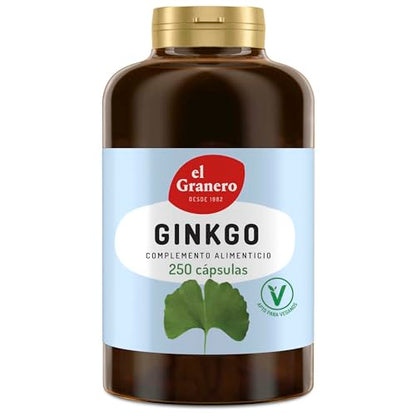 El Granero Integral - Ginkgo Biloba - 250 Cápsulas - Elaborado a Base de Polvo y Extracto de Hojas de Ginkgo Biloba - Ayuda a la Correcta Circulación de la Sangre