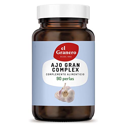 El Granero Integral - Ajogran Complex - 90 Perlas - Elaborado a Base de Aceites Macerados de Espino Blanco, Ajo y Hojas de Olivo - Ayuda a Controlar la Tensión Arterial