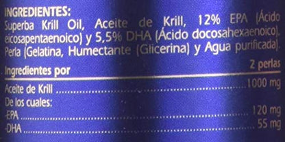 GSN | Krill | Puro Aceite de Krill Antártico Rico en EPA/DHA | Bienestar Cardiovascular | Propiedades Antioxidantes | Control Salud Cardiovascular | Elasticidad Membranas Celulares | 60 perlas