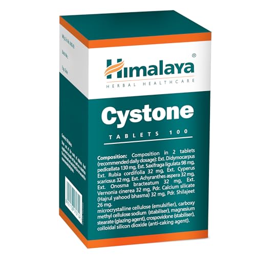Cystone - Suplemento para la infección de vías urinarias y cistitis - Admite tratamiento de UTI - 840 mg 100 cápsulas - producto de Himalaya (desde 1930)