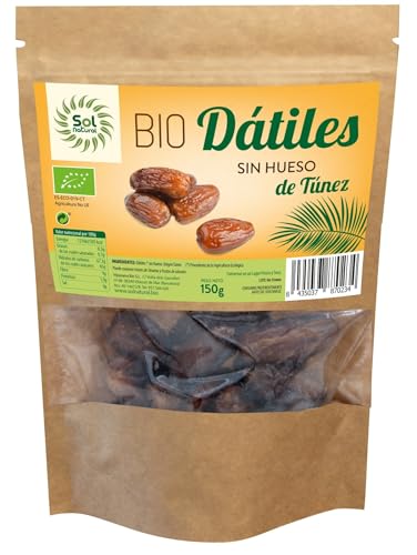 SOLNATURAL DATILES SIN Hueso Bio 150 g, Estándar, Único