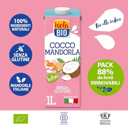 ISOLA BIO - Pack de 6 Unidades de 1 L de Bebida Ecológica Vegetal de Arroz