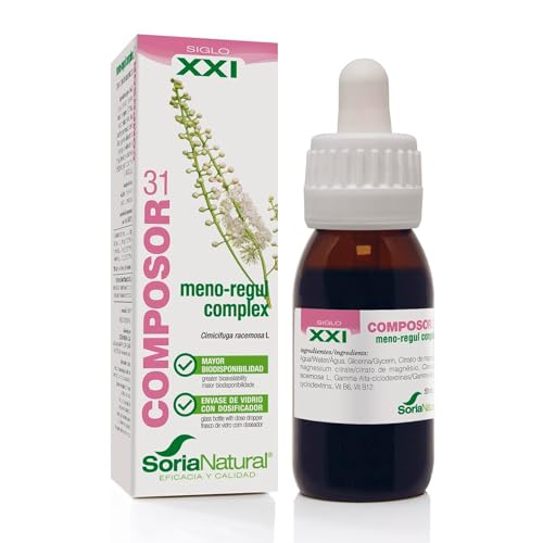 Composor 31 Meno-Regul Complex – Con Extracto de Cimicífuga con Vitaminas B6 y B12 – Ayuda Ante Síntomas Asociados con la Menopausia - Salud Femenina – Mayor Absorción - 50ml