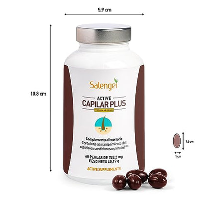 ACTIVE CAPILAR PLUS - Para el mantenimiento del cabello | Vitamina D, Zinc y Selenio | 60 perlas | Con extractos de aceite de Natursyn, contiene extracto de Serenoa repens, Biotina, y otras vitaminas