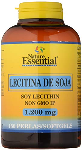 Nature Essential | Lecitina de Soja 1200 mg | 150 Perlas | Fortalece el Sistema Cardiovascular | Ayuda en la Digestión de las Grasas | Rico en Fosfolípidos | Hepatoprotector | No-GMO