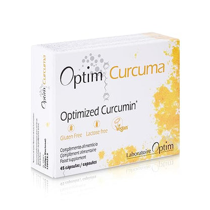 Optim Curcuma 45 cápsulas - complemento alimenticio extracto de curcuma curcumina Longvida - articulaciones - fatiga