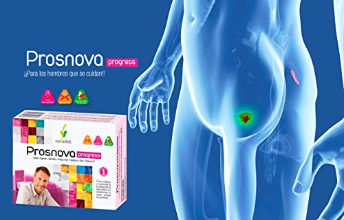 Novadiet - PROSNOVA PROGRESS con Zinc, Vitamina D, Sabal, Pygeum, Boswellia y Ortiga Verde - Complemento Alimenticio Para la Salud Prostática - Ayuda a Mejorar las Molestias de la HBP - 60 Cápsulas