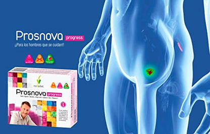 Novadiet - PROSNOVA PROGRESS con Zinc, Vitamina D, Sabal, Pygeum, Boswellia y Ortiga Verde - Complemento Alimenticio Para la Salud Prostática - Ayuda a Mejorar las Molestias de la HBP - 60 Cápsulas