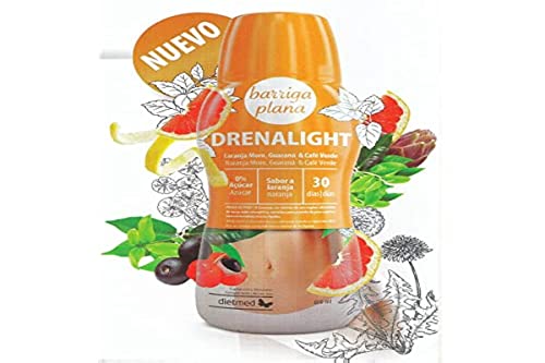 Dietmed | Drenalight Barriga Plana - 600 ml Solución Oral | Naranja Roja Moro, Guaraná y Café Verde | 30 días