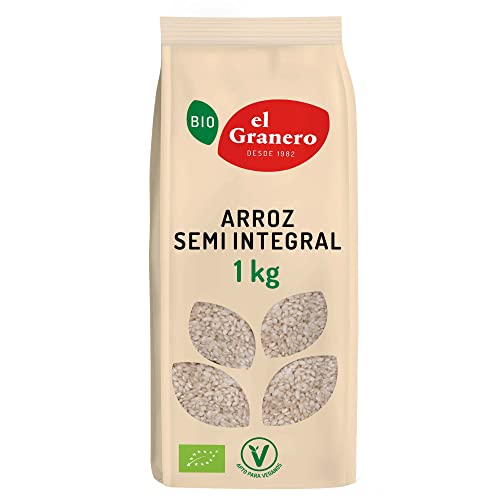 El Granero Integral - Arroz Semi Integral Bio - 1 kg - Rico en Vitaminas, Minerales y Aminoácidos Esenciales - Gran Fuente de Energía - Propiedades Prebióticas - Apto para Veganos