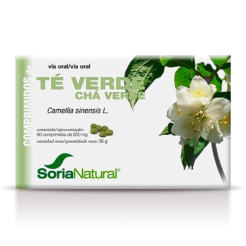 Soria Natural Té Verde Comprimidos - Propiedades Antioxidantes y Diuréticas – Con Camellia Sinensis L. - Aliado en tus Dietas de Control de Peso - 60 Comprimidos de 600 mg