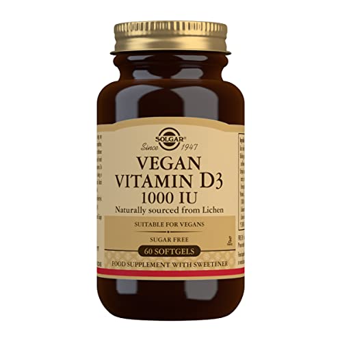 Solgar | Vitamina D3 Vegana 1000 UI | Huesos y Sistema Inmune | 60 Cápsulas Veganas |