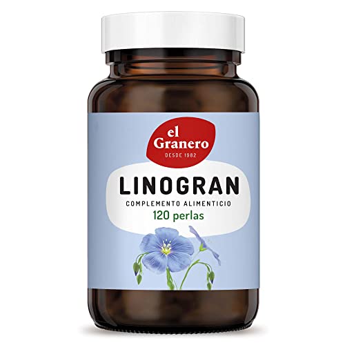 El Granero Integral - Linogran Aceite de Lino - 120 Perlas - Contiene Vitamina E y Omega 3 de Origen Vegetal - Contribuye al Correcto Funcionamiento del Organismo