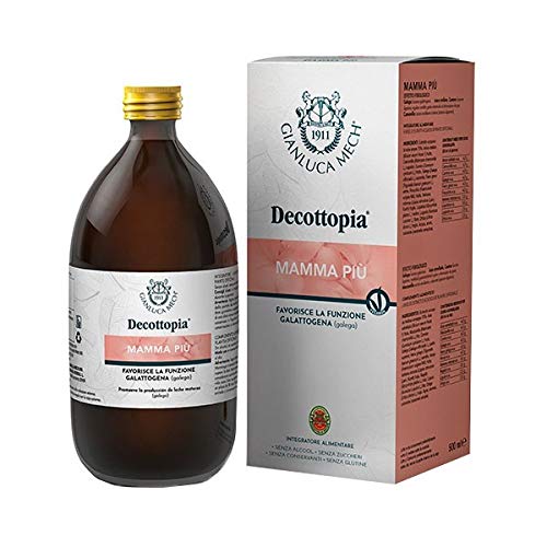 Gianluca Mech - Mamma Più, Suplemento Alimenticio de 500 ml, Favorece la Producción de Leche Materna sin Alterar el Sabor, con Galega, Vegano