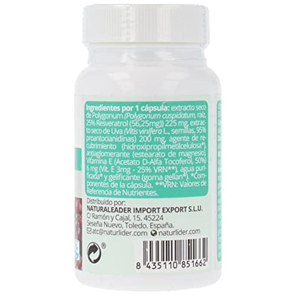 Naturlider -Resveratrol - con Extracto de Uva y Vitamina E - Antiedad, Envejecimiento Saludable y Antioxidante - 60 Cápsulas