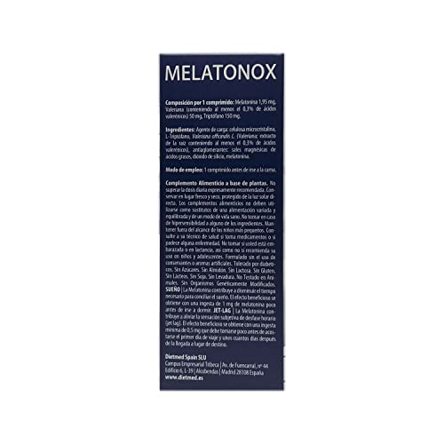 DIETMED MELATONOX 60 Comprimidos Melatonina, Valeriana y Triptofano