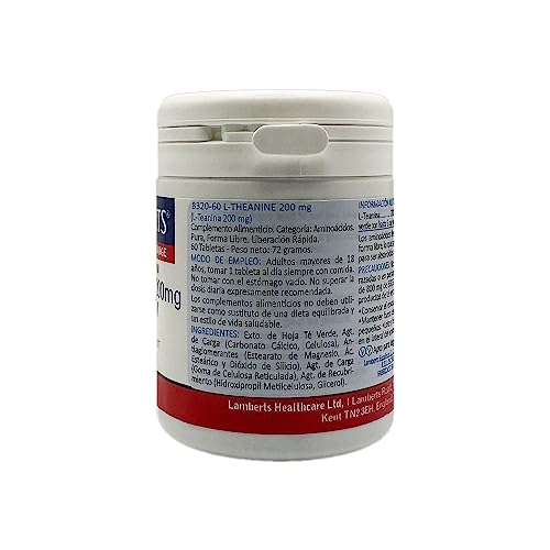Lamberts L-Teanina 200mg Vegan - 60 Tabletas