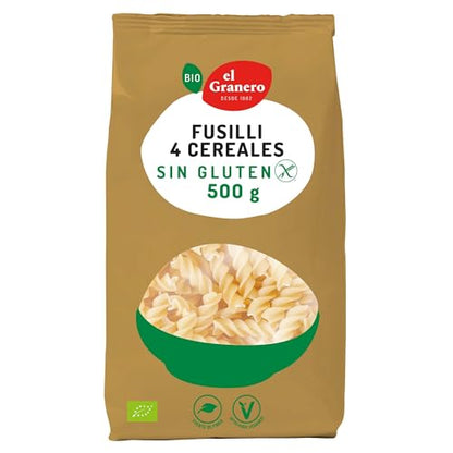 El Granero Integral - Pasta Sin Gluten BIO - Alto Contenido en Proteínas, Vitaminas, Minerales y Fibra - Ideal para Recetas de Pasta - Apto para Veganos y Celíacos