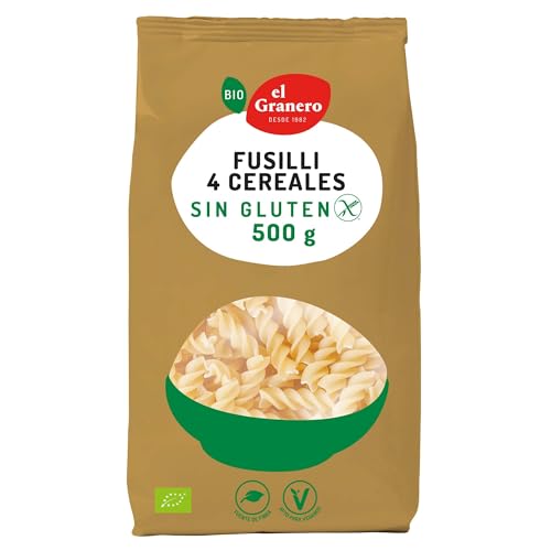 El Granero Integral - Pasta Sin Gluten BIO - Alto Contenido en Proteínas, Vitaminas, Minerales y Fibra - Ideal para Recetas de Pasta - Apto para Veganos y Celíacos