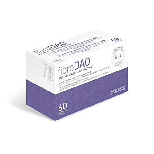 fibroDAO – Manejo de la Fibromialgia Causada por Déficit de DAO/Intolerancia a la Histamina - 60 Cápsulas EFICAPS con Comprimidos Gastrorresistentes – Enzima DAO y Magnesio