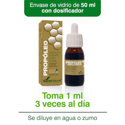 Soria Natural Propóleo Extracto Hidroalcohólico en Gotas – Ayuda a Estimular tus Defensas – Propiedades Antisépticas y Antiinflamatorias - 100% Natural - Ayuda al Sistema Inmune - Frasco de 50 ml.