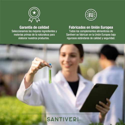 SANTIVERI - Protein-90 Instantáneo en Polvo, Alto Contenido en Proteína a Base de Proteína 100% Vegetal, Aminoácidos y Vitaminas