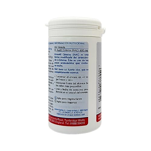 Lamberts Nac N-Acetil Cisteina 600Mg, Blanco, 60 Unidades, 80 Gramos