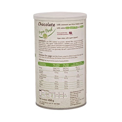 By Nankervis Bebida Vegana Chocolate Con Avena Y Proteina De Arroz 450Gr 450 g