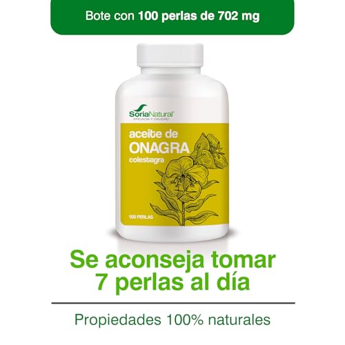 Soria Natural Aceite de Onagra 500 perlas– Colestagra – Cuidado de la Piel - Ayuda en Caso de Malestares Menstruales, Premenstruales y Menopausia – Salud Femenina