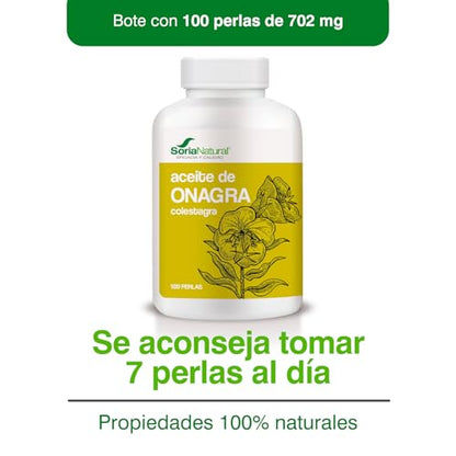Soria Natural Aceite de Onagra 500 perlas– Colestagra – Cuidado de la Piel - Ayuda en Caso de Malestares Menstruales, Premenstruales y Menopausia – Salud Femenina