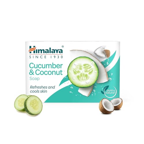 HIMALAYA Cucumber & Coconut Refreshing Soap refreshes and gently cleanses excess oil, 75 g