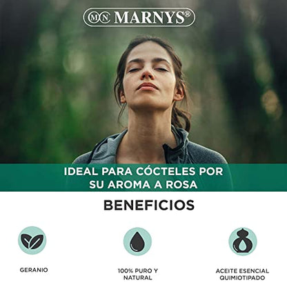 MARNYS Aceite Esencial Geranio 100% Puro Quimiotipado 15ml