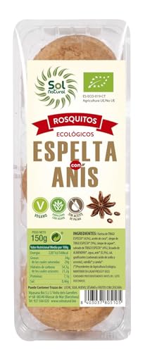 SOLNATURAL ROSQUITOS DE ESPELTA con Anis Bio 150 g, Estándar, Único