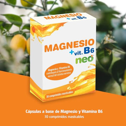 NEO | Magnesio + Vitamina B6 | 30 Cápsulas | Ayuda a Reducir el Cansancio y la Fatiga | Aporta Energía y Vitalidad | Refuerza los Músculos