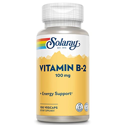 SOLARAY Vitamin B-2 Mg | Vegcaps, Sin Sabor, Sin Sabor, 100 Unidad