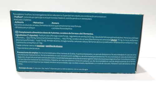 SUPERDIET, Vivaflore Transito,Vientre Plano, 100 Cápsulas !Nueva Formula!