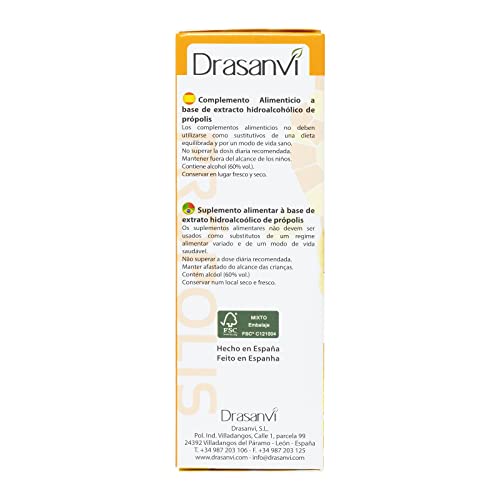 DRASANVI PRÓPOLIS EXTRACTO PURO - Producto 100% puro - 100% natural, sin conservantes ni colorantes - También para uso externo - SIN GLUTEN - 50ml