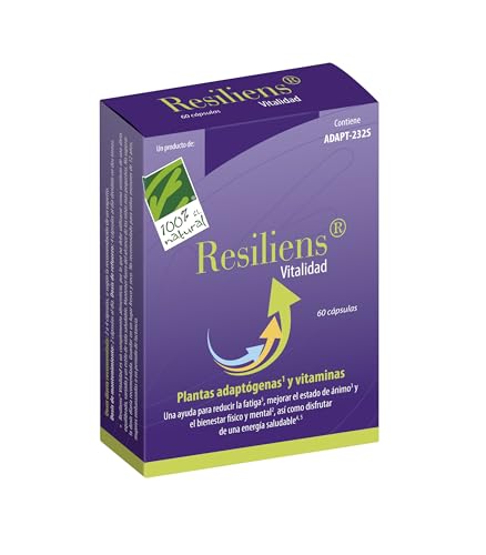 100% Natural Resiliens Vitalidad - Complemento Alimenticio, 60 Cápsulas