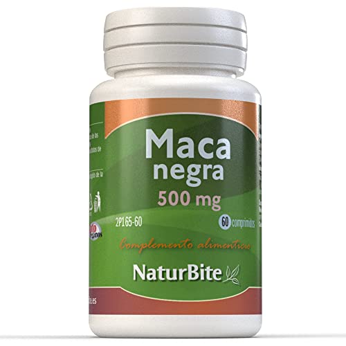 NaturBite Maca Negra 500mg. Extracto de raíz de maca negra de alta concentración, soporta mayor resistencia y aporta energía.