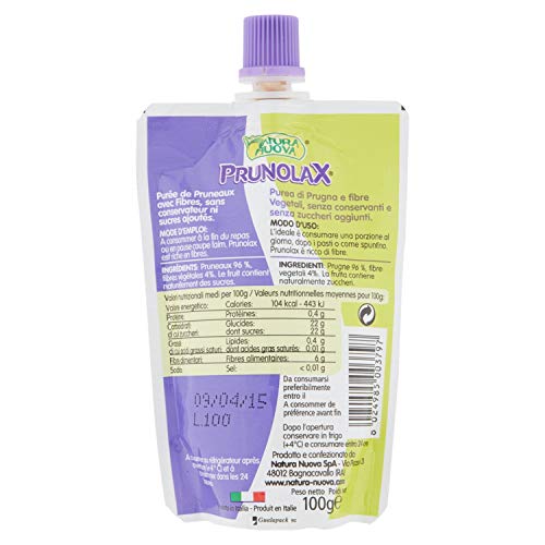 PURE DE CIRUELA PRUNOLAX 400gr. BIO, 1 unidad