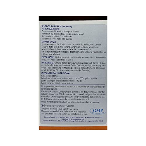 Lamberts Curcuma 20000Mg - 60 Tabletas