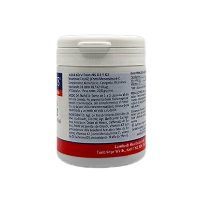 Lamberts Vitamina D3 1000iu y K2 90ug - 60 Cápsulas