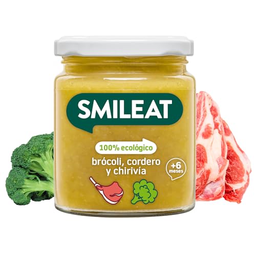 Smileat | Tarrito Ecológico de Cocidito con Ternera y Jamón | Para Bebés desde 6 Meses | Tarritos Ecológicos de Carne y Verduras Sin Gluten | Con Ingredientes Naturales y Saludables | Tarro de 230g