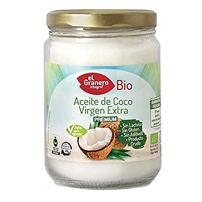 El Granero Integral - Aceite de Coco Virgen BIO - Nutritivo y Saludable - Favorece la Salud Cardiovascular - Para Cocinar - Apto para Veganos