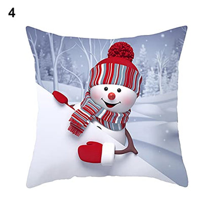 Hzb821zhup Christmas Pillowcase Xmas Santa Claus Pillowcase Skin Friendly Reusable