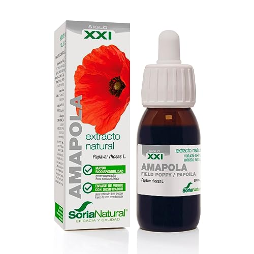 Soria Natural Extracto de Amapola - Extracto Natural para la Relajación - Sueño Reparador y Descanso Natural - Botella 50ml