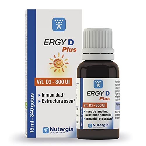 Nutergia ERGY D PLUS, Complemento alimenticio, Vitamina D de origen natural, 15 ml