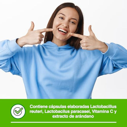 Soria Natural Probienci - Lactobacillus Reuteri, Lactobacilus Paracasei, Vitamina C y Extracto de Arándano – Favorece Salud Oral – Favorece la Salud de Dientes y encías - Caja con 18 comprimidos de 2g