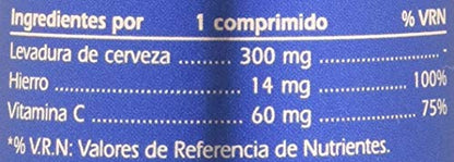 GSN | Hierro | Aporte de Alta Absorción | Prevenir y Tratar la Anemia | Aporta Energía | la Capacidad Mental en Niños| Periodos Menstruales | Levadura de Cerveza, Vitamina C | 60 comprimidos
