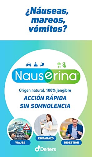 DEITERS - Nauserina Jengibre en 30 Cápsulas, Complemento Alimenticio, Pastillas para Embarazadas, Anti-mareo, Digestivas